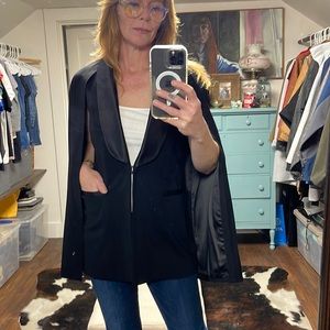 Tuxedo style cape dress jacket